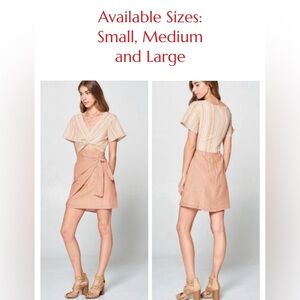 NWT-Boho Stripe Twist Bust Line Side Tie Warp Midi Dress